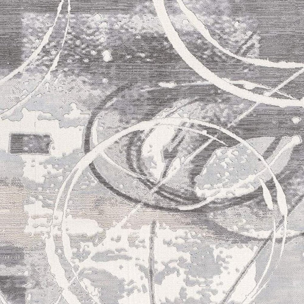 6' X 9' Gray Abstract Power Loom Area Rug