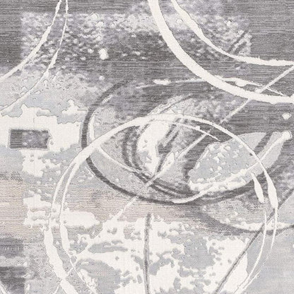 6' X 9' Gray Abstract Power Loom Area Rug