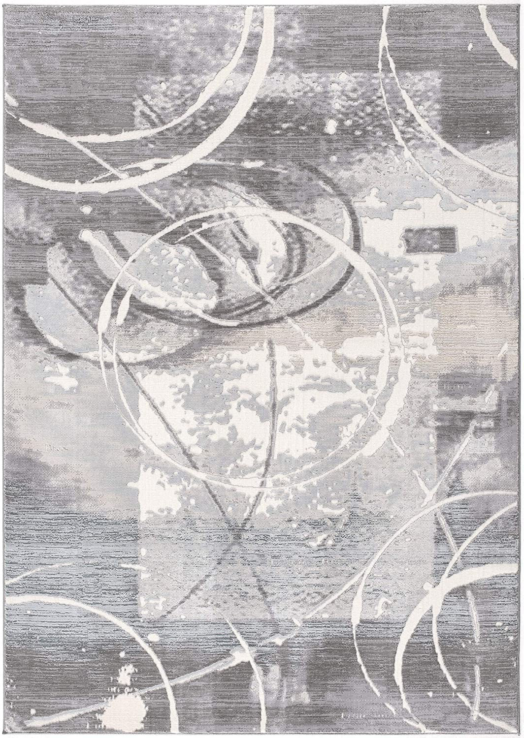 6' X 9' Gray Abstract Power Loom Area Rug