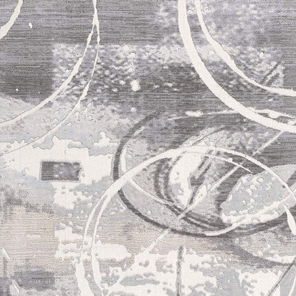 6' X 9' Gray Abstract Power Loom Area Rug