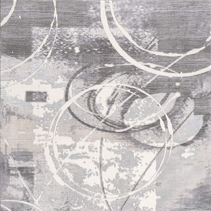 6' X 9' Gray Abstract Power Loom Area Rug