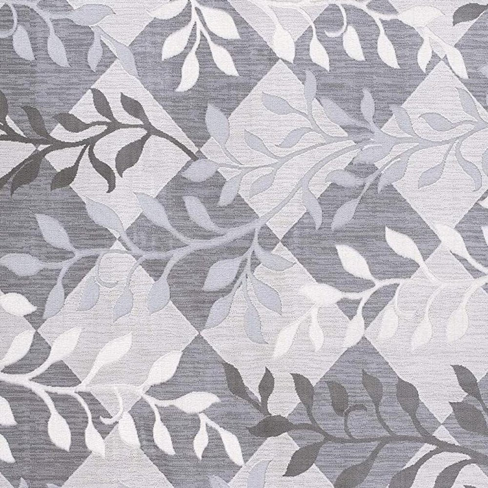 7' X 10' Gray Diamond And Vines Area Rug