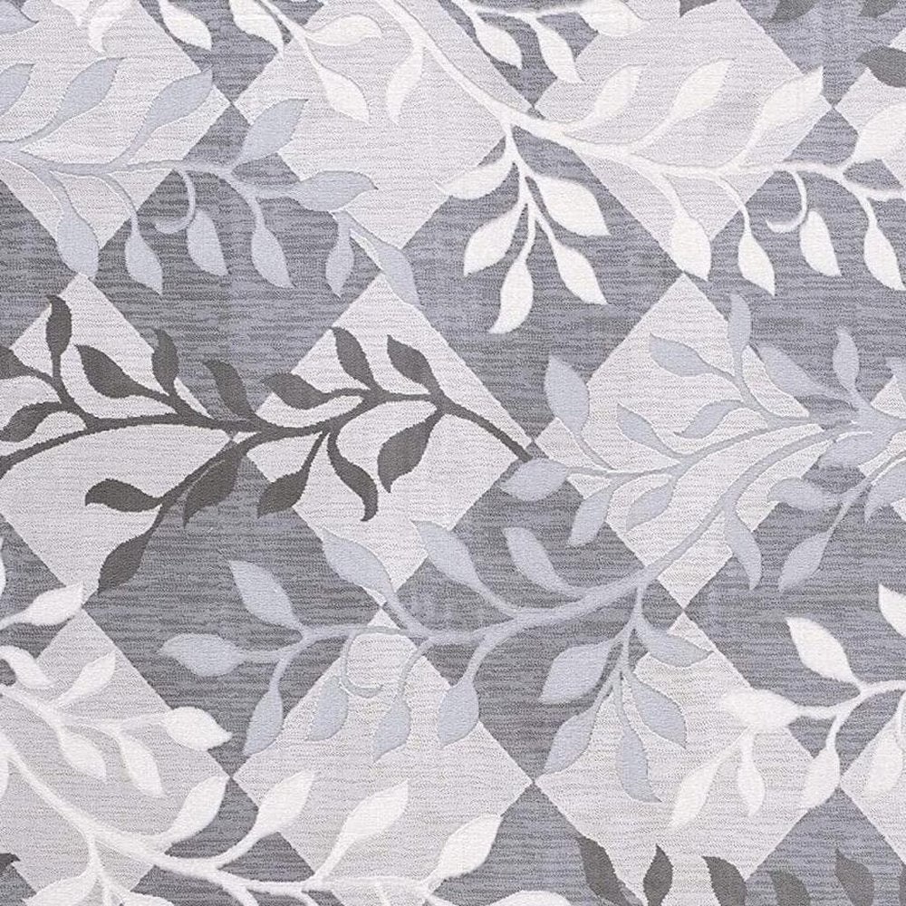7' X 10' Gray Diamond And Vines Area Rug
