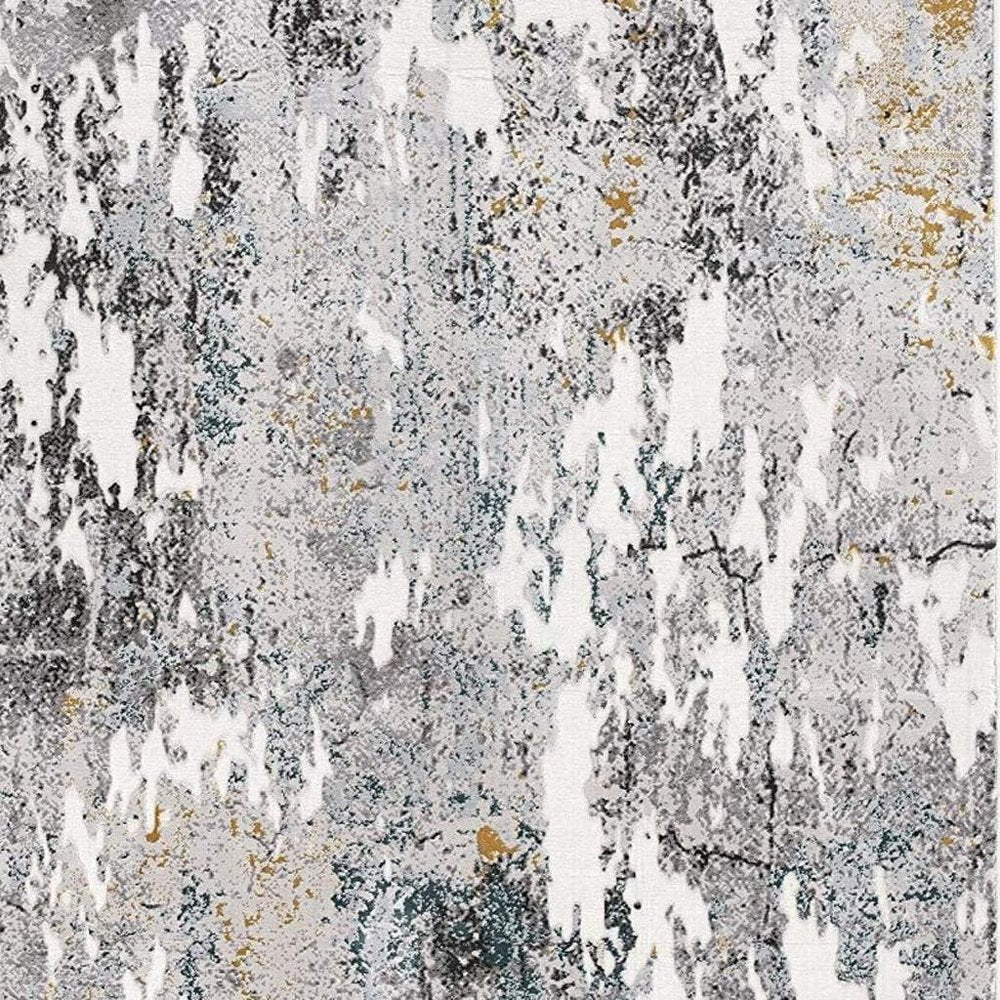 5' X 7' Gray Abstract Power Loom Area Rug