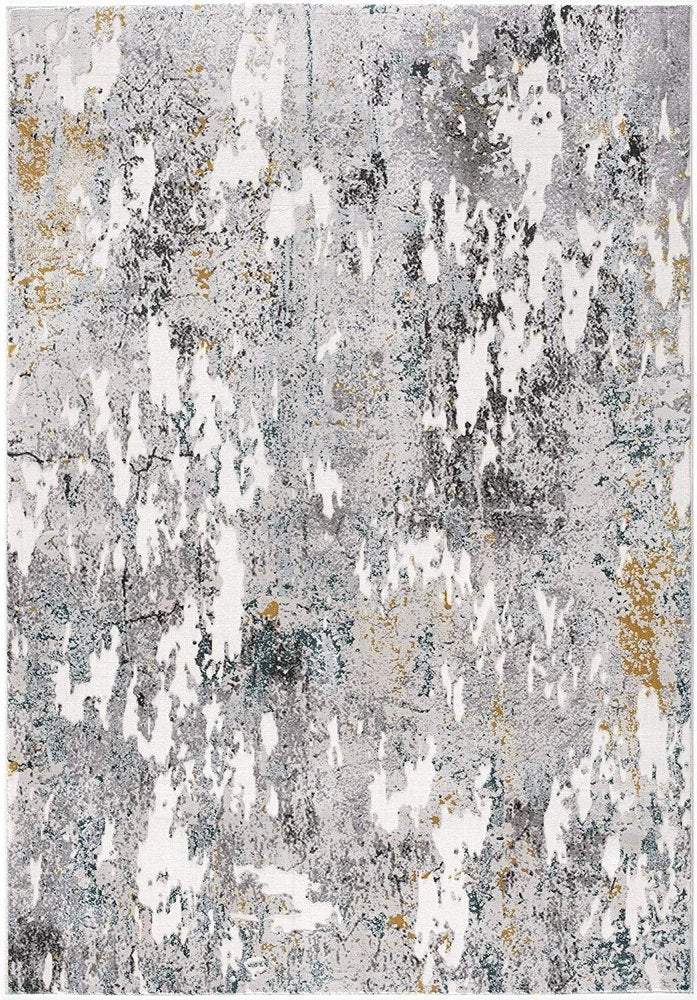 5' X 7' Gray Abstract Power Loom Area Rug