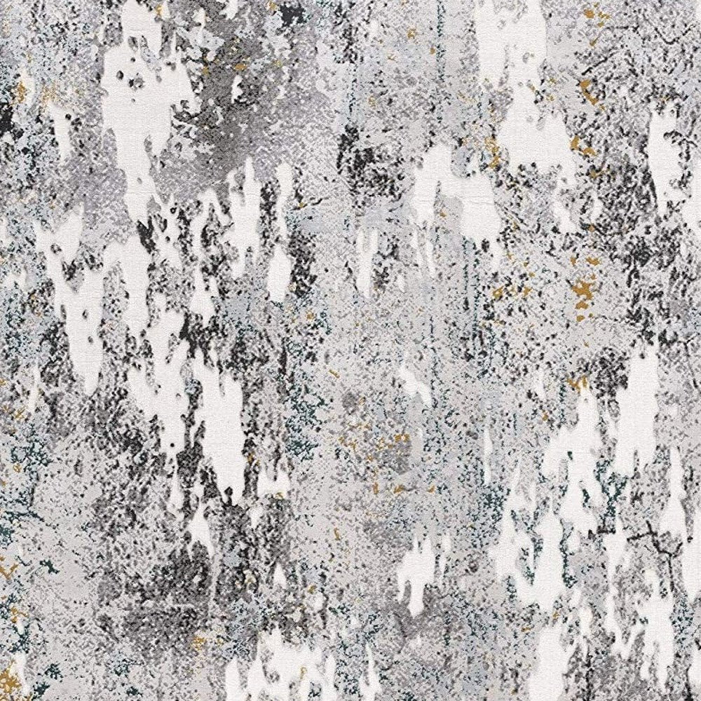 5' X 7' Gray Abstract Power Loom Area Rug