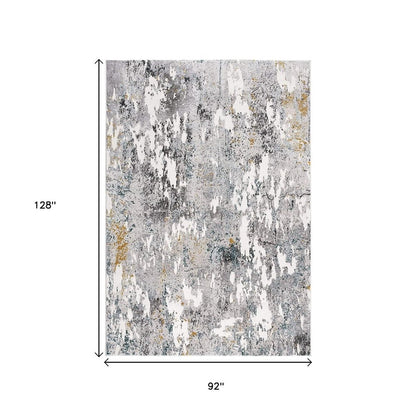 6' X 9' Gray Abstract Power Loom Area Rug