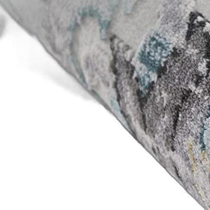 6' X 9' Gray Damask Power Loom Area Rug