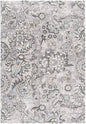 5' X 7' Gray And Ivory Floral Area Rug