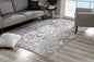 6' X 9' Gray Damask Power Loom Area Rug