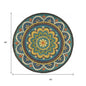 4' Blue and Orange Round Wool Floral Medallion Hand Tufted Area Rug