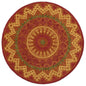 4' Round Orange Decorative Area Rug