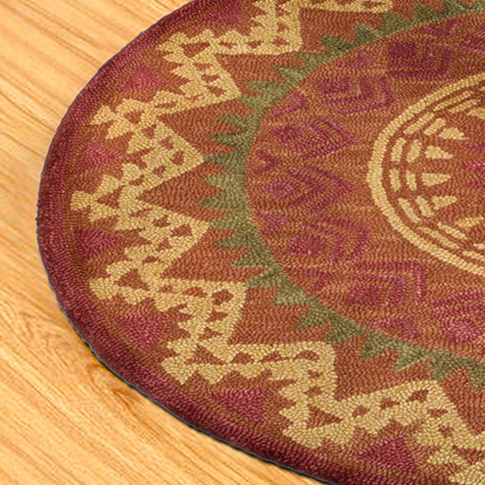 4' Round Orange Decorative Area Rug