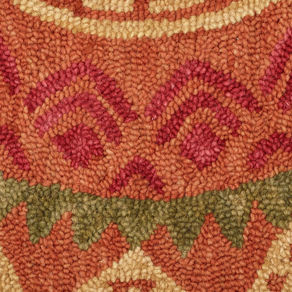 6' Round Orange Decorative Area Rug