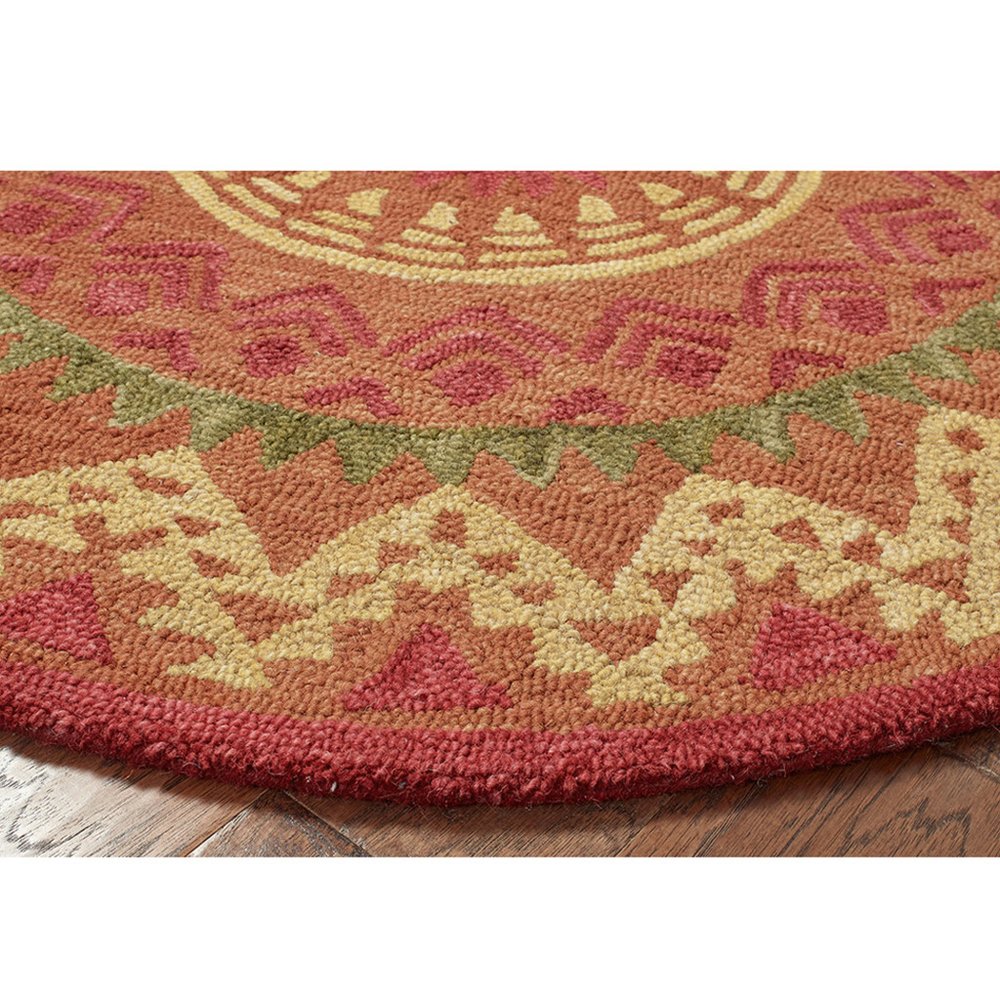 4' Round Orange Decorative Area Rug