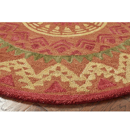 4' Round Orange Decorative Area Rug