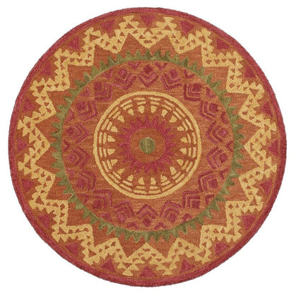 4' Round Orange Decorative Area Rug