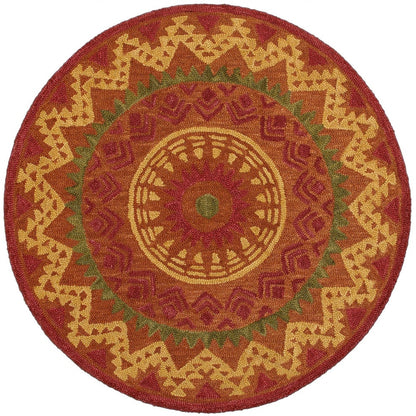 4' Round Orange Decorative Area Rug