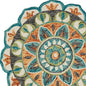 4' Round Blue And Orange Medallion Area Rug