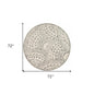 4' Round Gray Decorative Waves Area Rug