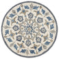 4' Round Blue Floral Oasis Area Rug