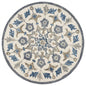 4' Round Blue Floral Oasis Area Rug