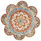 4' Round Orange Scalloped Edge Area Rug