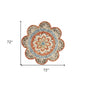 6' Orange And Red Wool Floral Hand Tufted Round Rug
