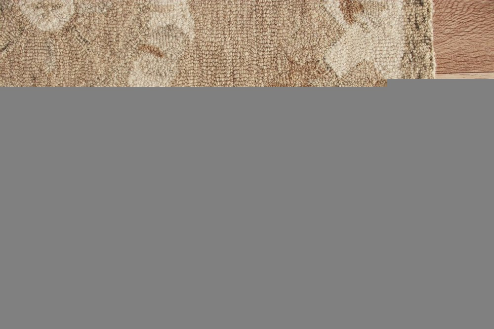 2' X 7' Tan Retro Modern Medallion Runner Rug