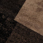6' X 9' Black And Brown Geometric Distressed Area Rug