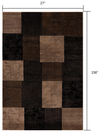 6' X 9' Brown Checkered Dhurrie Area Rug