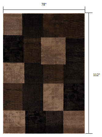 6' X 9' Brown Checkered Dhurrie Area Rug