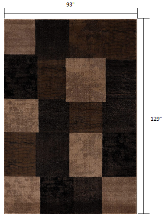 6' X 9' Brown Checkered Dhurrie Area Rug