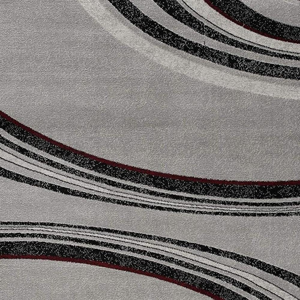 4' X 6' Gray Abstract Power Loom Area Rug