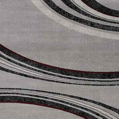 4' X 6' Gray Abstract Power Loom Area Rug