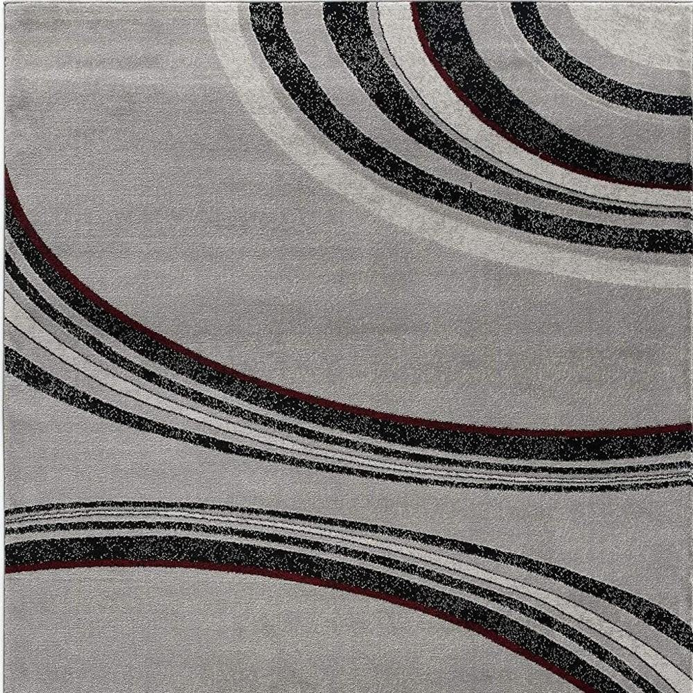 4' X 6' Gray Abstract Power Loom Area Rug