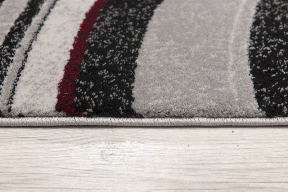 4' X 6' Gray Abstract Power Loom Area Rug