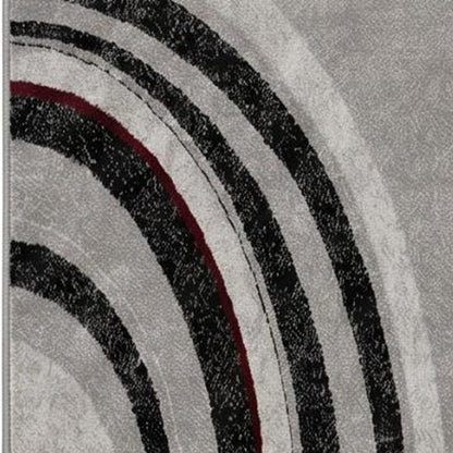 4' X 6' Gray Abstract Power Loom Area Rug