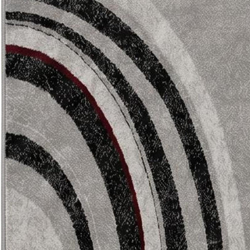 4' X 6' Gray Abstract Power Loom Area Rug