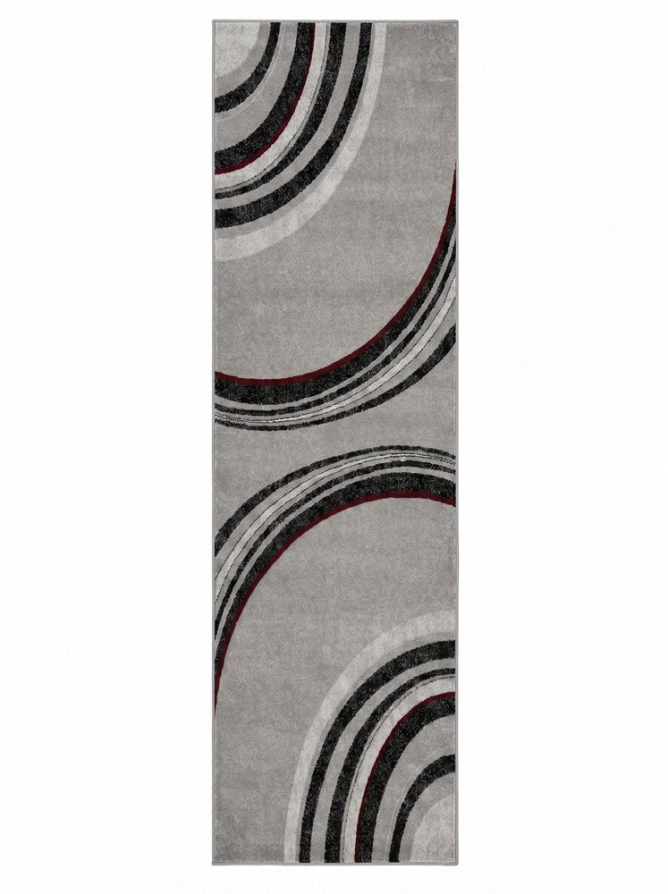 4' X 6' Gray Abstract Power Loom Area Rug