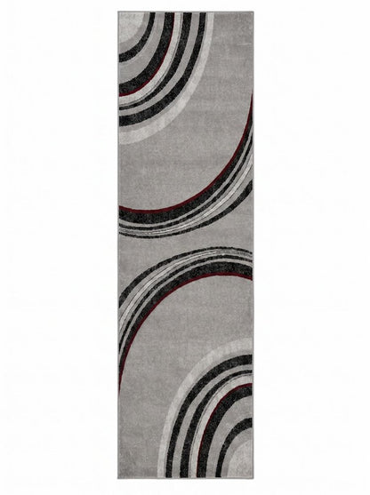 4' X 6' Gray Abstract Power Loom Area Rug
