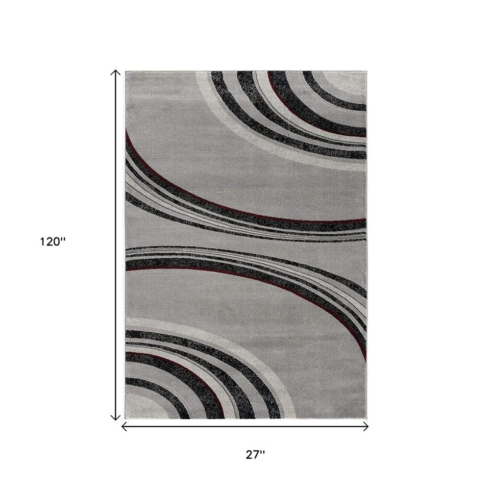 4' X 6' Gray Abstract Power Loom Area Rug