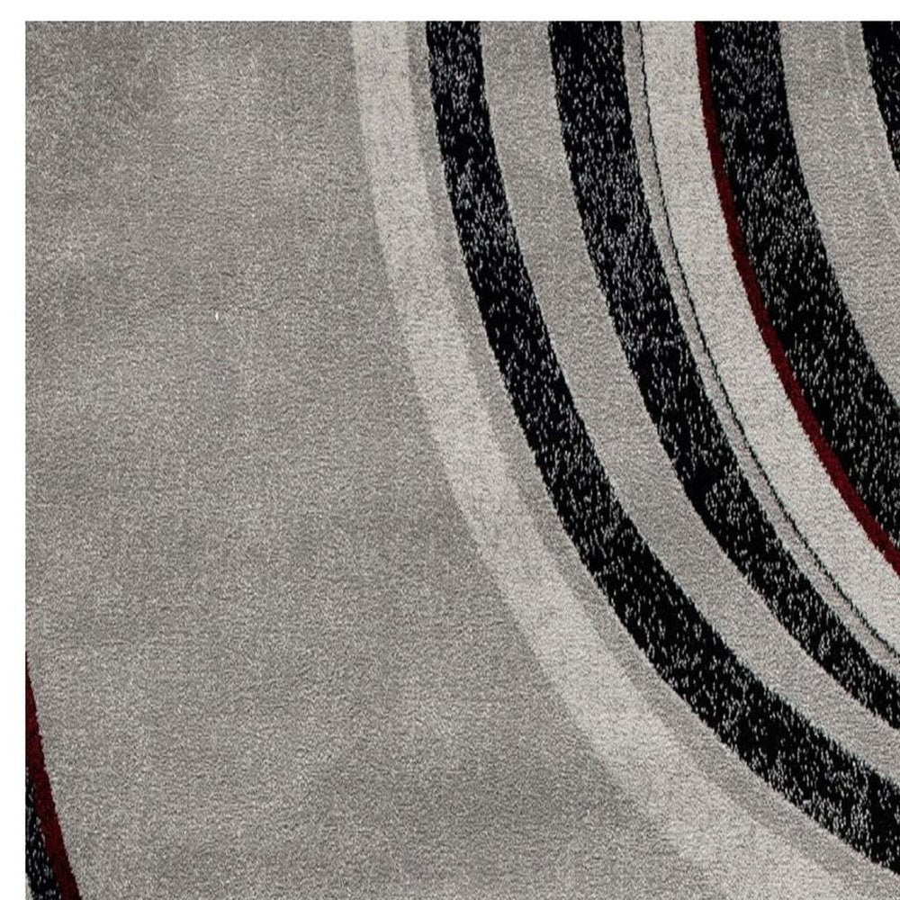4' X 6' Gray Abstract Power Loom Area Rug