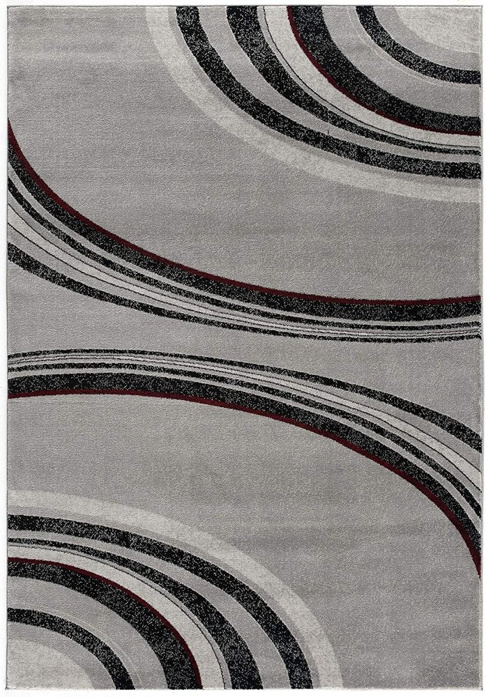 13' Gray And Black Abstract Shag Runner Rug