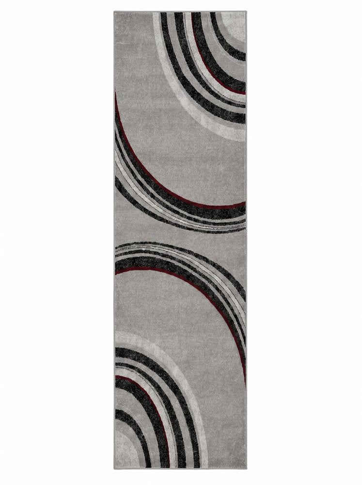 4' X 6' Gray Abstract Power Loom Area Rug