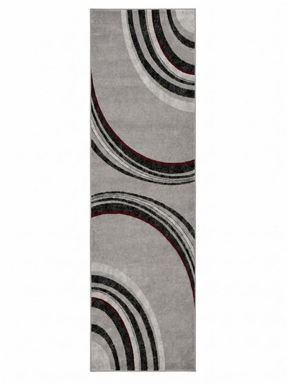 4' X 6' Gray Abstract Power Loom Area Rug