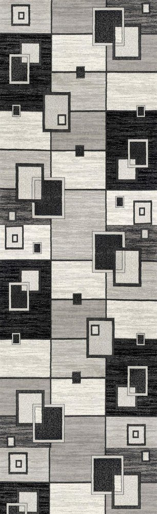3' X 5' Gray Abstract Power Loom Area Rug