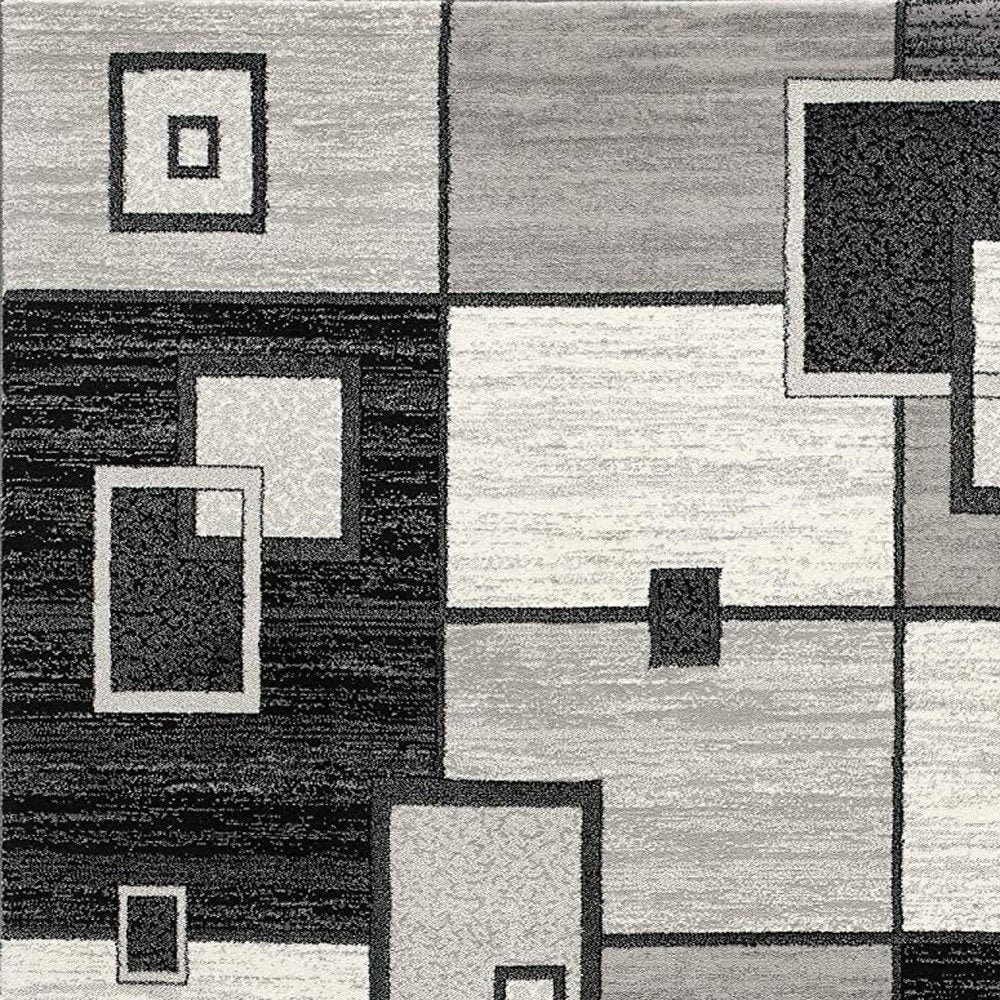 3' X 5' Gray Abstract Power Loom Area Rug