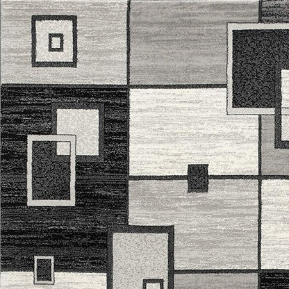 3' X 5' Gray Abstract Power Loom Area Rug