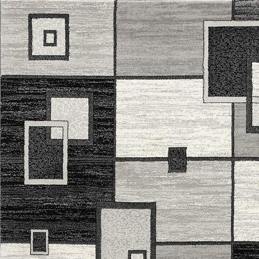 3' X 5' Gray Abstract Power Loom Area Rug